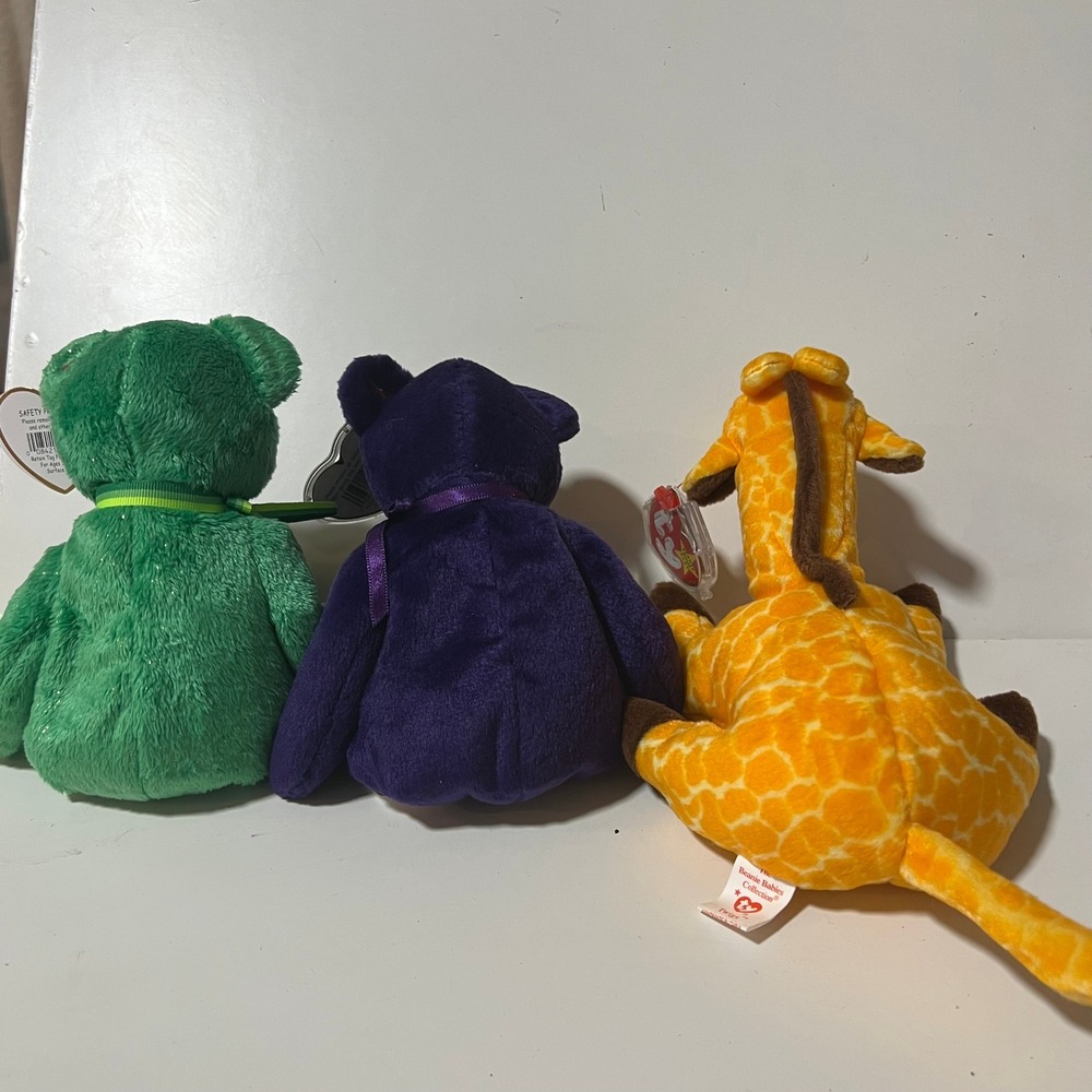Ty Beanie Babies Lot Dublin Bear Princess Diana Bear Twigs Giraffe Set of 3 90s - Picture 6 of 10